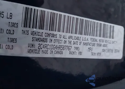 2017 Chrysler Pacifica Touring z USA, uszkodzony, nr VIN 2C4RC1DG4HR587767